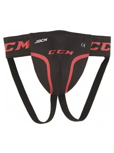 CCM Хоккейная защита паха JOCK JR BK/RD, юниорская, черный/красный, раковина игрока