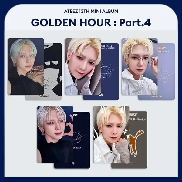 ATEEZ Карточки GOLDEN HOUR k-pop карточки коллекционные Фотокарточки 54 * 86 мм 5 шт
