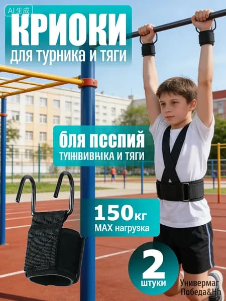 Крюки для турника на руки комплект 2 шт, крюки для тяги и подтягиваний