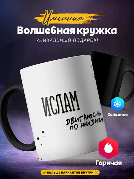 Мужская кружка хамелеон Ислам Двигаюсь по жизни