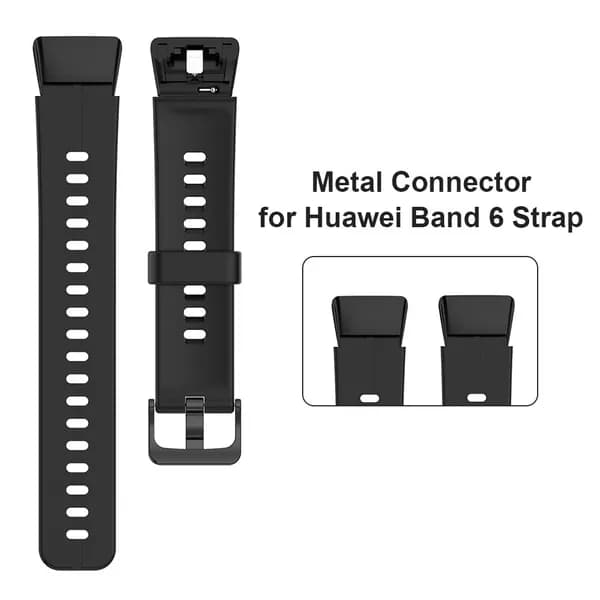 Соединитель для ремешка Huawei Band 6 и Honor Band 6, металлический, чёрный, 18 16 мм