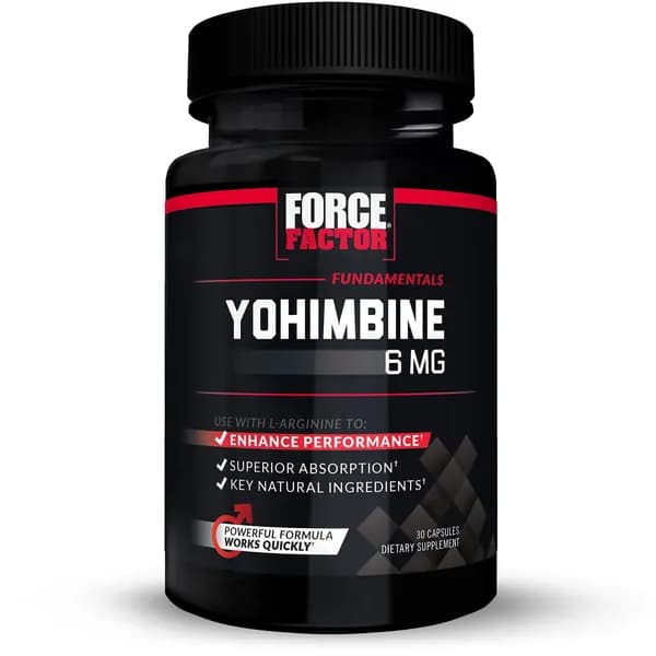 Мужская добавка Force Factor Yohimbine, Таблетки коры йохимбина, набор из 30 таблеток