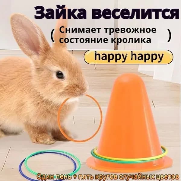 Интерактивная развивающая игрушка для кроликов "Забрось кольцо"