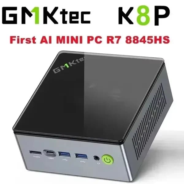 GMKtec Мини-ПК (AMD Ryzen 7 8845HS, RAM Отсутствует, AMD Radeon 780M, Windows), черный