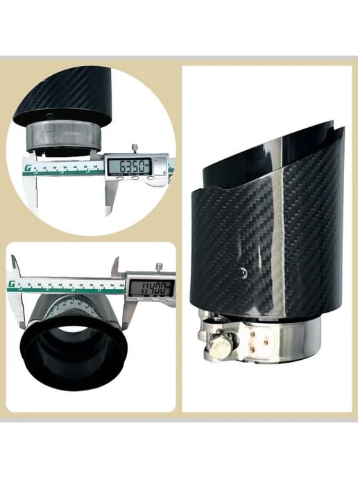 Автомобильный глушитель из углеволокна, 63.5-114mm, черный