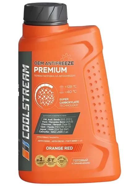 CoolStream Premium 40 1л Orange Red Антифриз