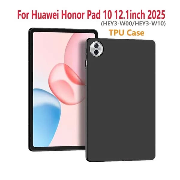 Для Huawei Honor Pad 10 12.1 дюймовый 2025 HEY3-W00/HEY3-W10 чехол мягкой черной задней крышки силикона планшетных крышек