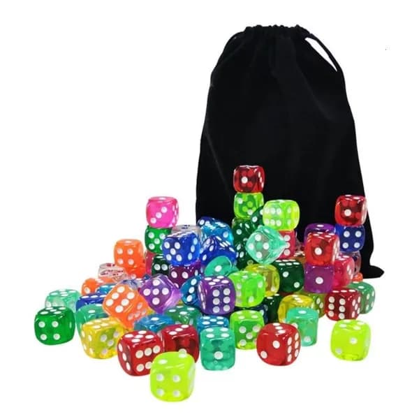 Кубики игральные шестигранные, 100 шт.