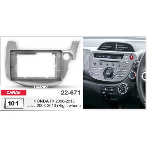 Переходная рамка 10.1" Android для HONDA Fit, Jazz 2008-2013 правый руль CARAV 22-671