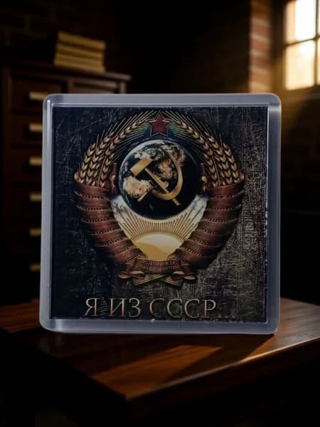 Магнитик на холодильник 65х65мм,Я из СССР