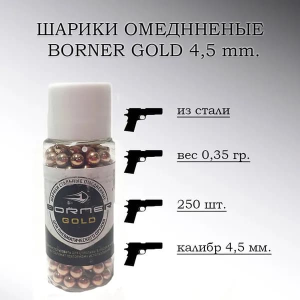 Шарик омедн. "Borner Gold" БАНКА (250 шт.)