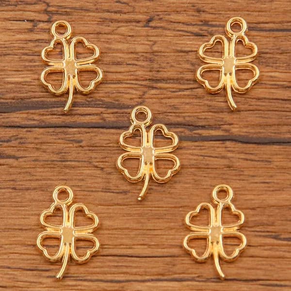 Золотая подвеска в виде любви к животным и растениям 10pcs