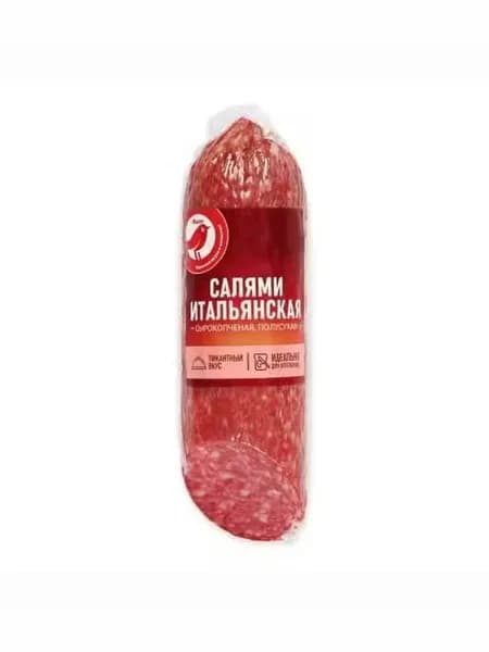 Колбаса сырокопченая АШАН Красная птица Салями итальянская 250 г