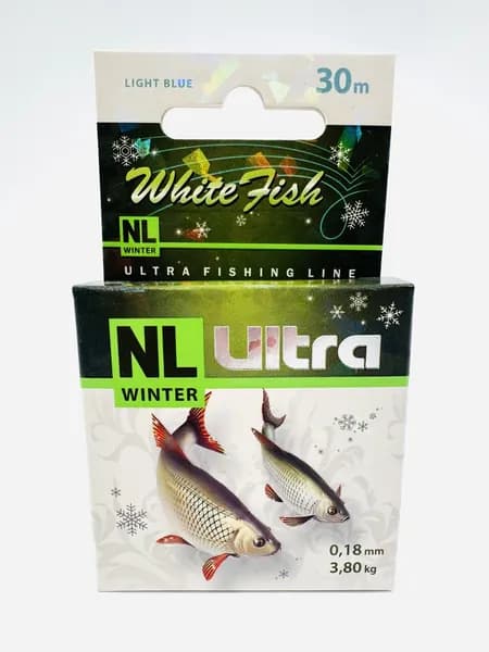 Леска зимняя AQUA NL ULTRA WHITE FISH 30m 0.18mm (белая рыба)