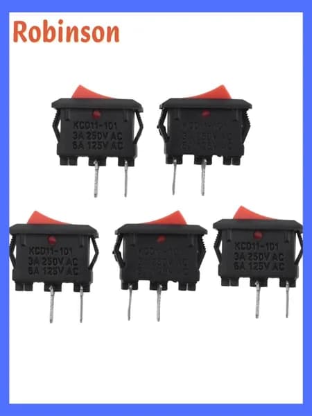 Z25 шт. Вкл-выкл KCD11 2Pin 2P черный красный лодка автомобильный кулисный переключатель 3A 250 В 6A 125 кнопка переменного тока KCD1-11 10X15 KCD117