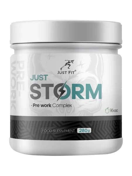 Предтренировочный комплекс Just Fit Storm для увеличения силы и выносливости 280 грамм Бабл гам