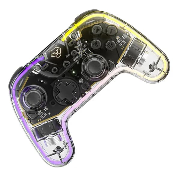 Беспроводной прозрачный геймпад для Switch Pro с 6-ядерным гироскопом и тыльными кнопками