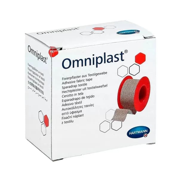 Пластырь Omniplast текстиль 1,25 см 5 м телесный 9005041