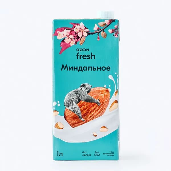 Растительный напиток миндальный, без сахара 1 л, Ozon fresh