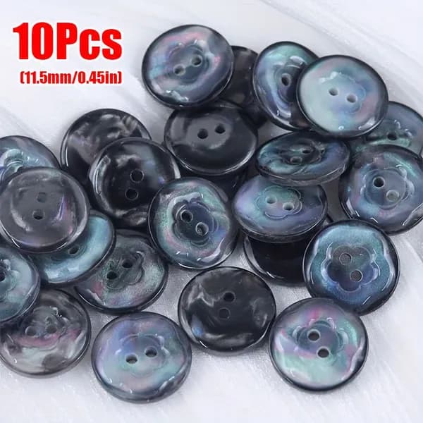 Набор пуговиц из смолы с цветочным принтом,11.5 mm,10 шт