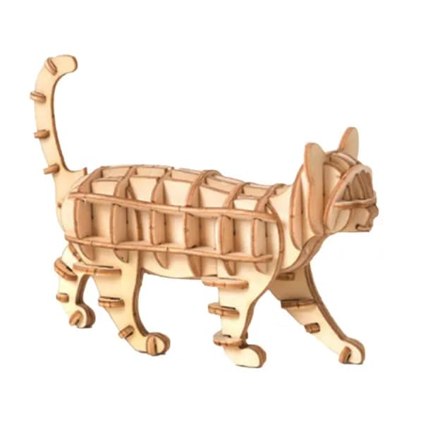 3D деревянная головоломка, игрушка в сборе, модель DIY, животные, кошки, игрушки, деревянные наборы для рукоделия, украшение стола