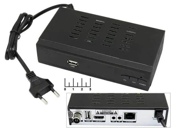 Ресивер цифровой телевизионный DVB-T2 T626 + медиаплеер (шнур 3RCA-AUD 3.5 4 контакта)