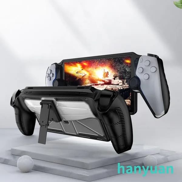Чехол для PlayStation Portal с подставкой, ТПУ + поликарбонат, чёрный