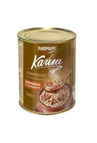 Главпродукт Каша перловая с говядиной, Губернаторская по-домашнему, томленая, 340 г