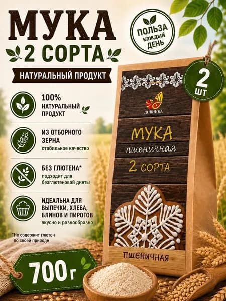 Мука для полезных Блинов, 2шт по 700 г Дивинка