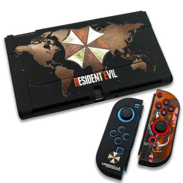 Силиконовый защитный чехол на игровую приставку Nintendo Switch Oled, Resident Evil