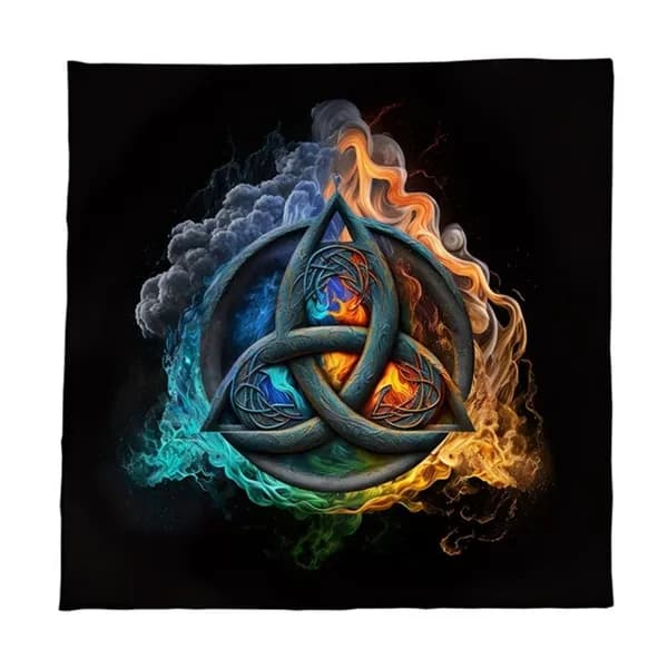 Элегантная бархатная скатерть для гадания портативная с мистическим узором