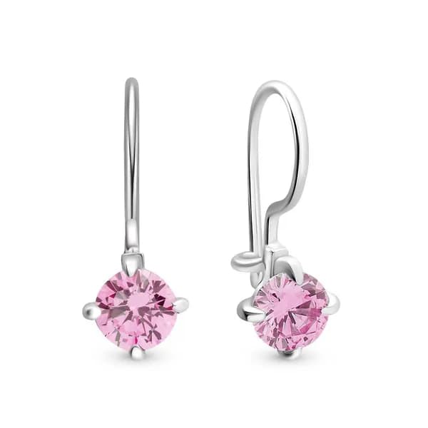 Серьги детские с фианитами серебро 925 пробы 585GOLD