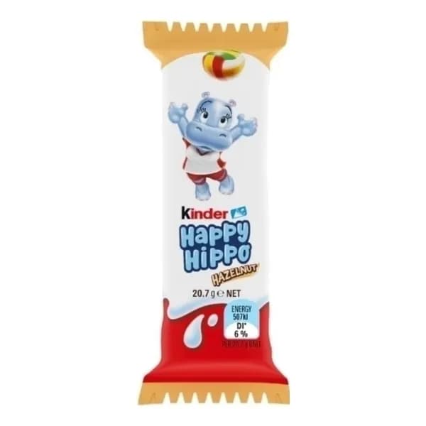 Батончик Kinder Happy Hippo шоколадный с ореховым кремом 20,7 г
