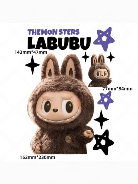 Виниловый стикер Labubu Шоколадный наклейка The Monsters со звездами