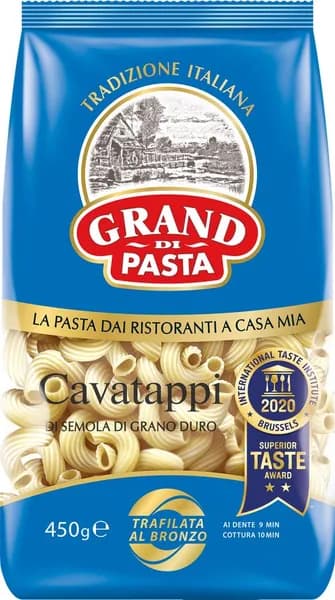 Макароны GRAND DI PASTA Cavatappi группа А, 450г