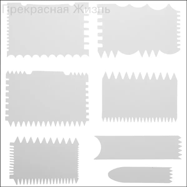 Эксклюзивный комплект волнистых шпателей для живописи из белого акрила, 7 предметов
