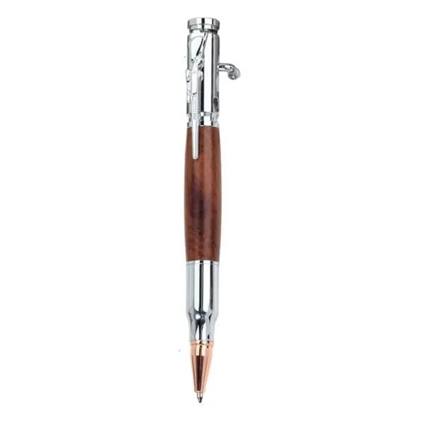 Креативная ручка с металлическим болтом из цельного дерева-Rosewood Silver A04
