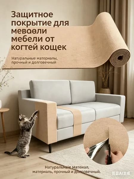 Защитный чехол от когтей кошек, для дивана и углов мебели