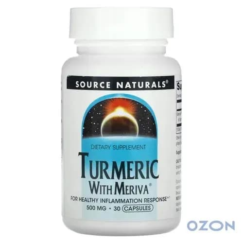 Source Naturals, Куркума с меривой, 500 мг, 30 капсул