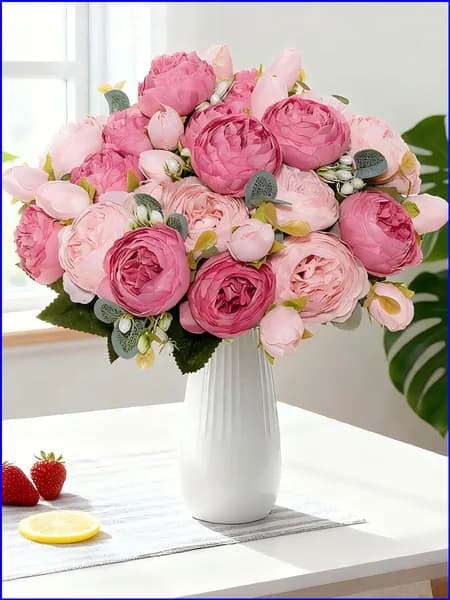 Стабилизированные цветы Пион 30 см 1 шт фуксия