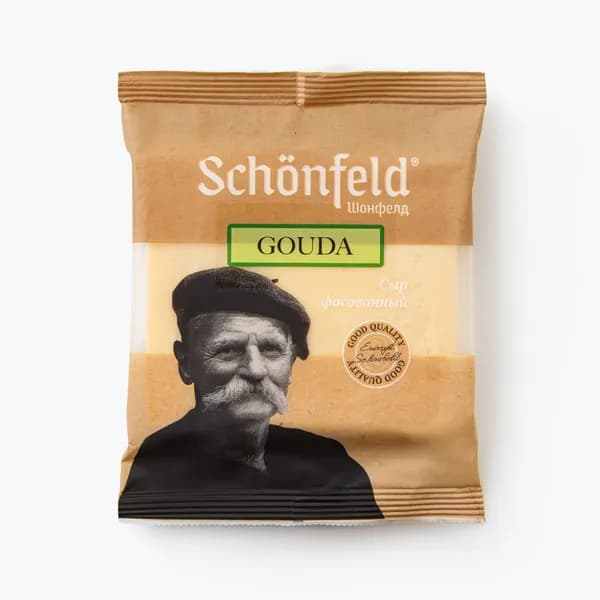 Сыр фасованный Гауда 45%, 180 г, Schonfeld
