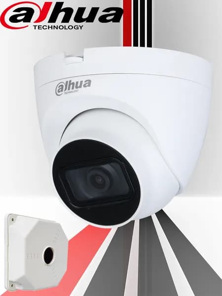 Dahua DH-HAC-HDW1500TRQP-A-0280B. Внутренняя купольная HDCVI-видеокамера 5Мп + монтажная коробка. Товар уцененный