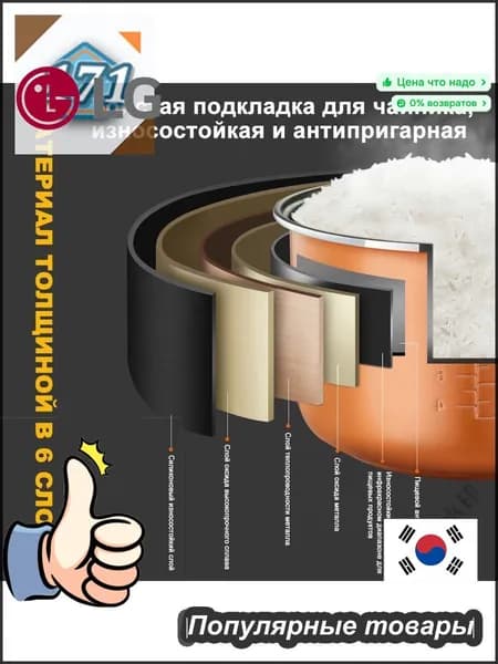 Су-вид для чаша универсальная 5 литров с тефлоновым покрытием,высота 145 MM