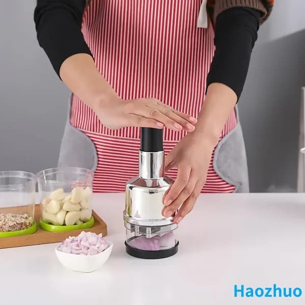 Многофункциональный ручной измельчитель лука (пластик + нерж. сталь)
