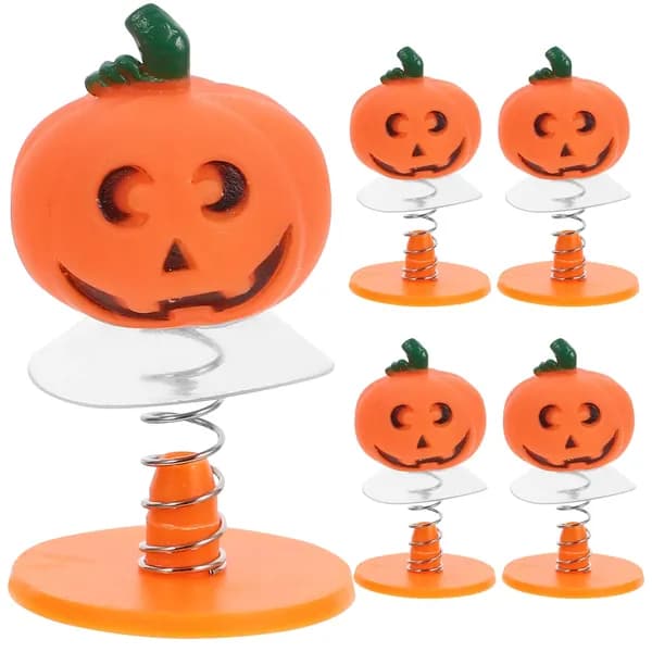 Оранжевые игрушки-прыгуны в форме тыквы из пластика и металла, для детских праздников, набор 5 шт
