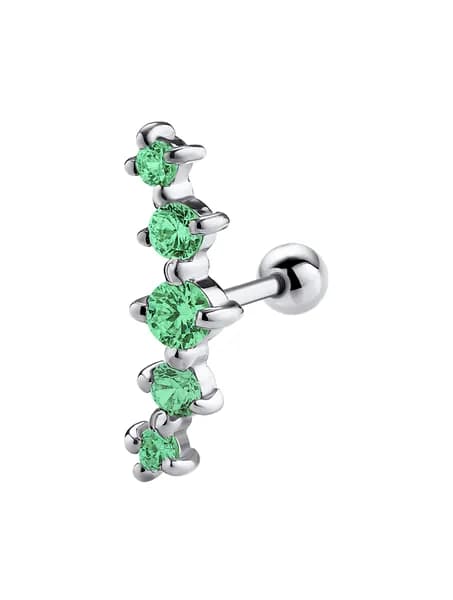Серьга из серебра для пирсинга хряща, хеликса Файв