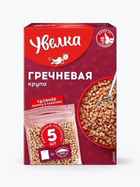 Гречка Увелка пропаренная, в пакетиках для варки, 400 г