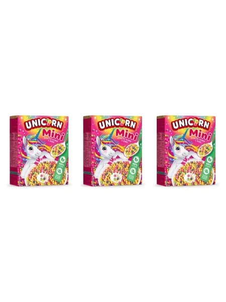 Unicorn Готовый завтрак мини-шарики с клубникой и яблоком, 195 г, 3 шт