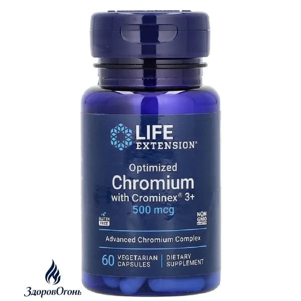Оптимизированный хром с Crominex 3+, 500 мкг, 60 вегетарианских капсул
