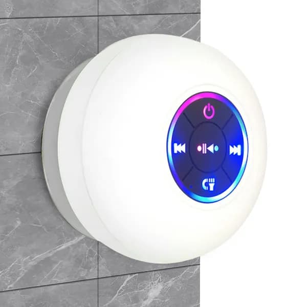 Водонепроницаемая Bluetooth-колонка с LED-подсветкой и присоской